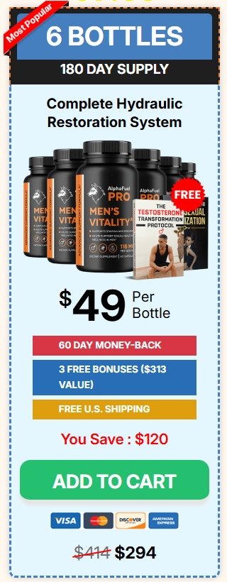 AlphaFuel Pro 6 bottles price for long-term male confidence